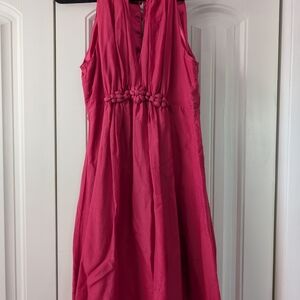 Esley Pink Ruffled Tiered Halter Sundress